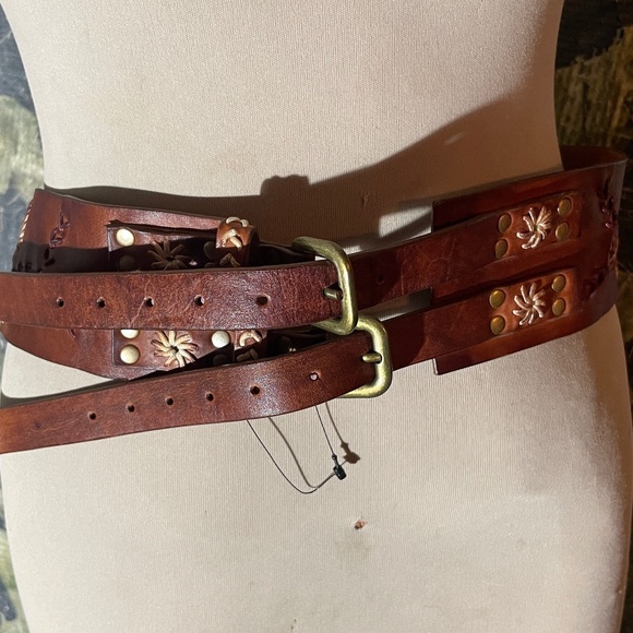 Free People Stuck in a Moment Double Buckle Embroidered Belt - Picture 2 of 3